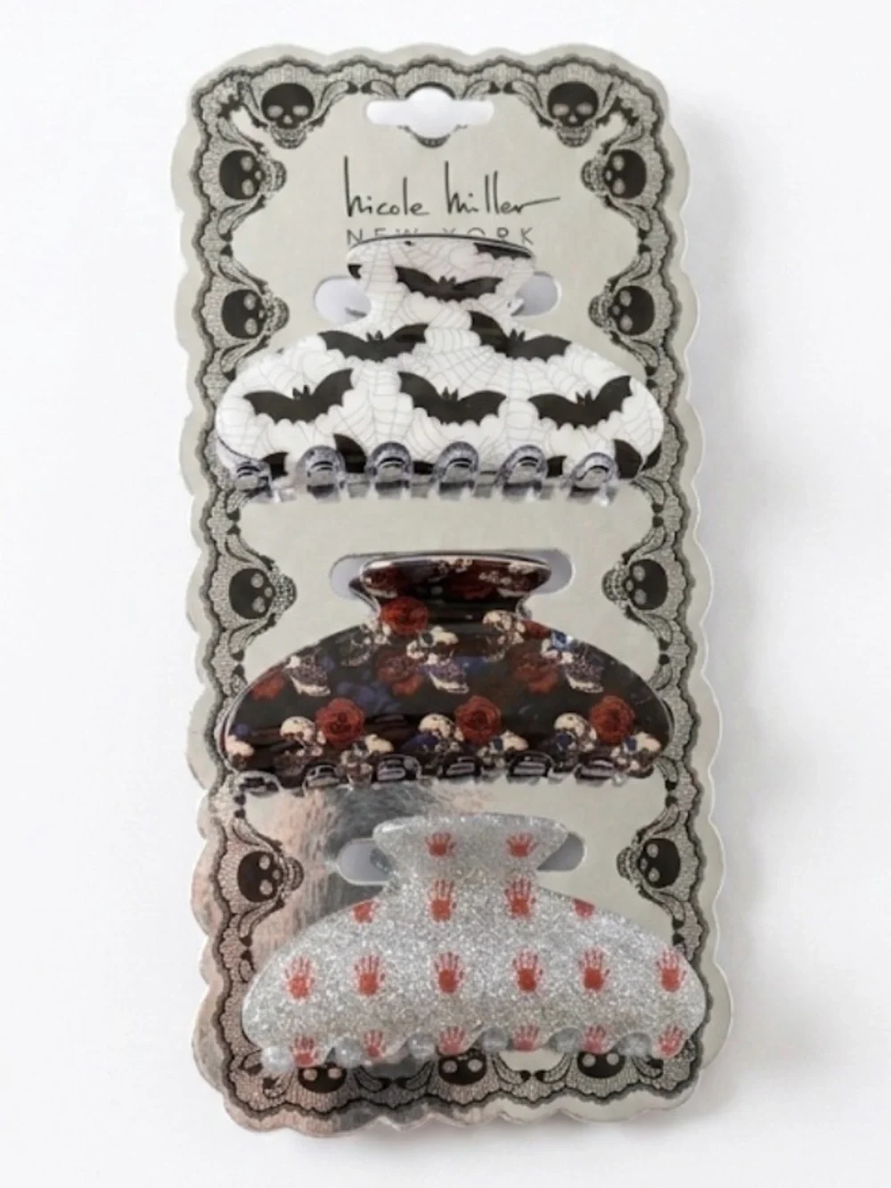 NWT ⚜️🖤⚜️ Nicole Miller Halloween Hair Claw Clip Set of 3
